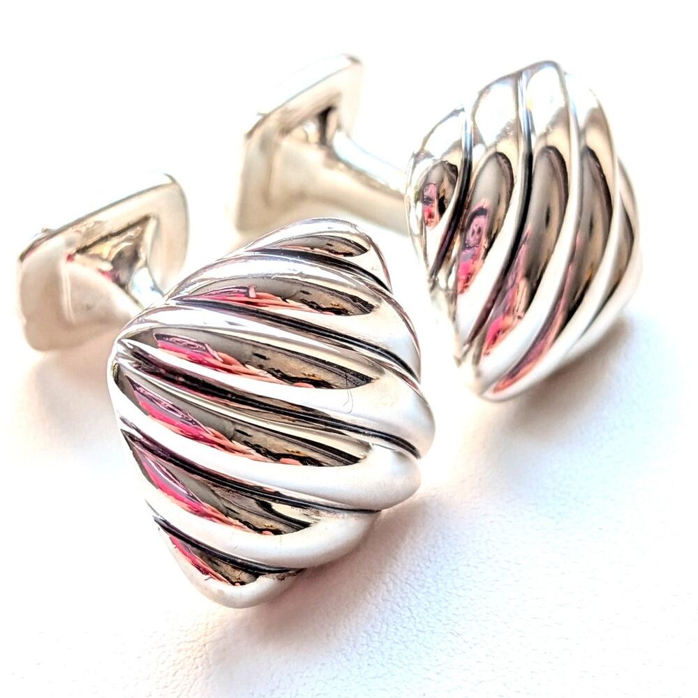 David Yurman Square Cable 925 Sterling Silver Cufflinks